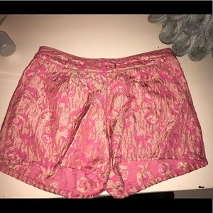 Metallic rose gold pink shorts